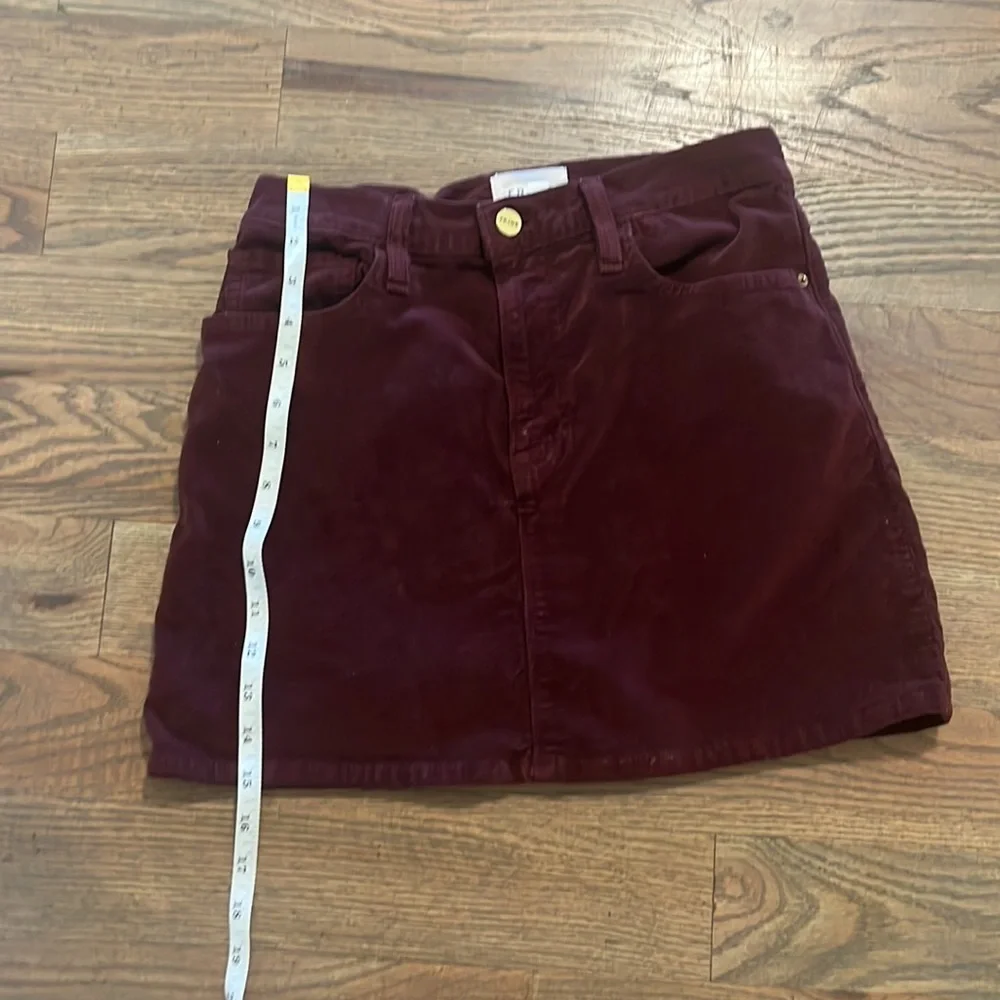 Frame Denim Burgundy Corduroy Mini Skirt - Picture 6 of 6
